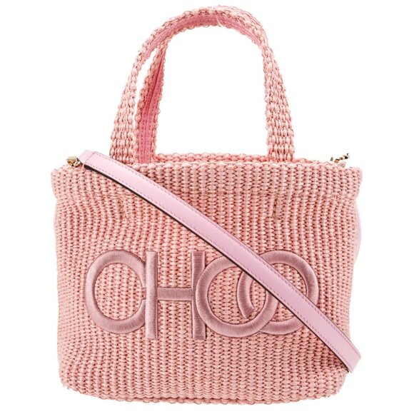 【16MK】NEW $795 Jimmy Choo CHOO Beach Bag Pink - Picture 1 of 1